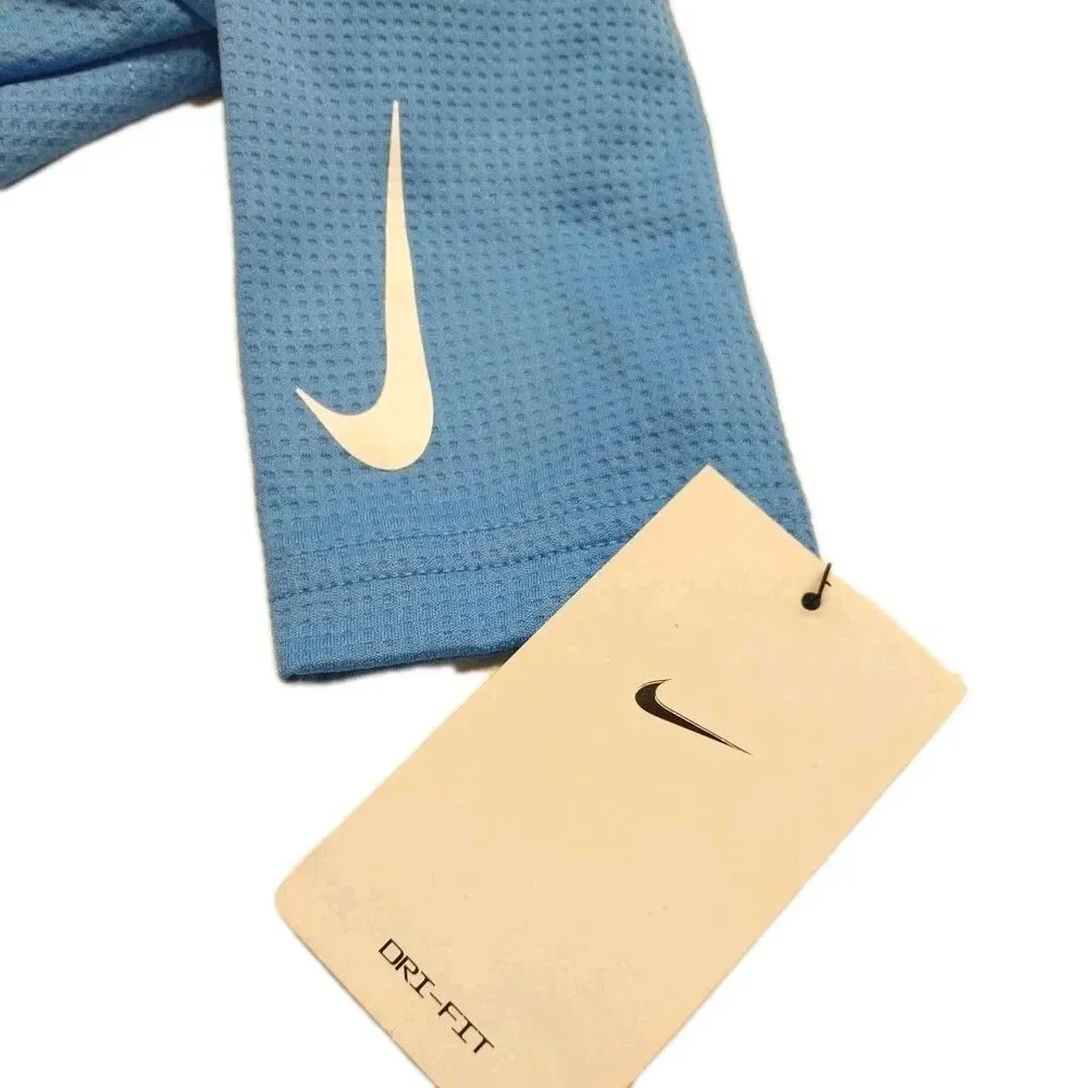 Nike Dri-FIT Boys Long Sleeve Tee Size 4T Blue Waffle Spellout Swoosh NWT